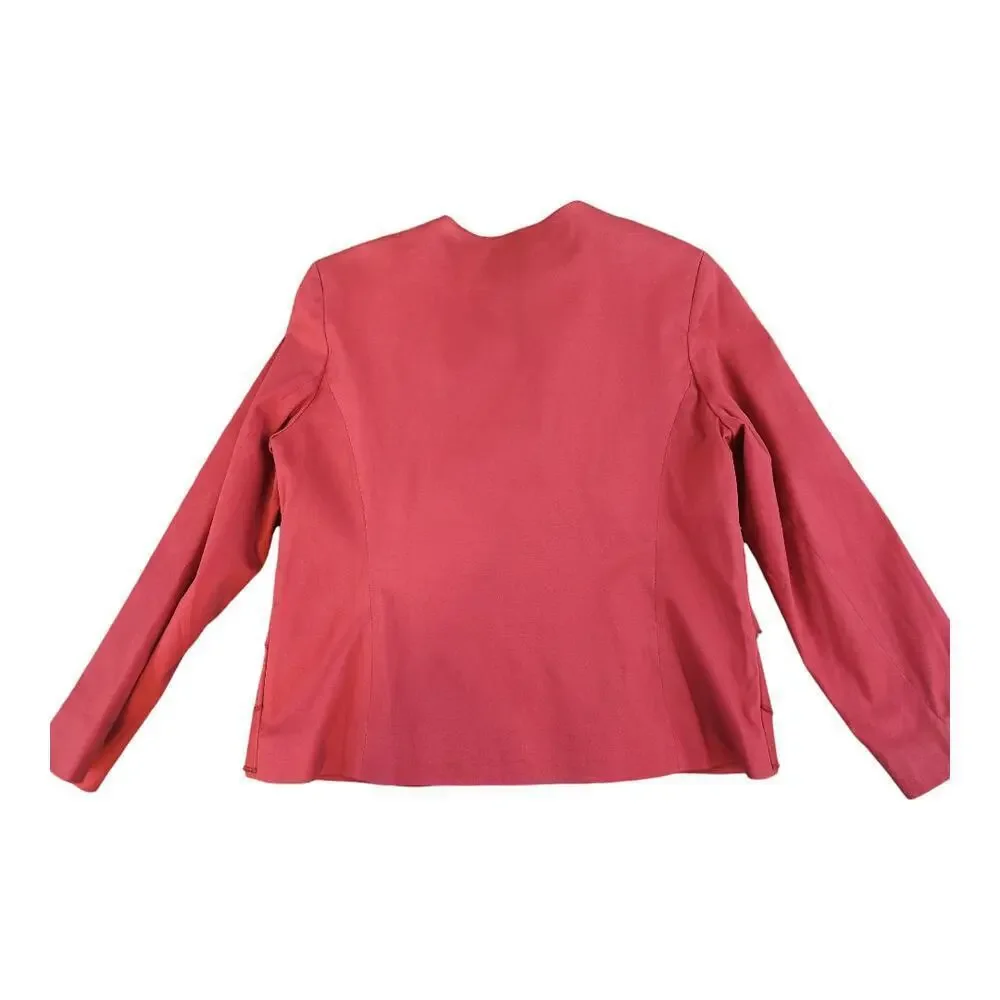 Giancarlo‎ Ferrari vintage red ruffle tiered womens jacket holidays sz 10